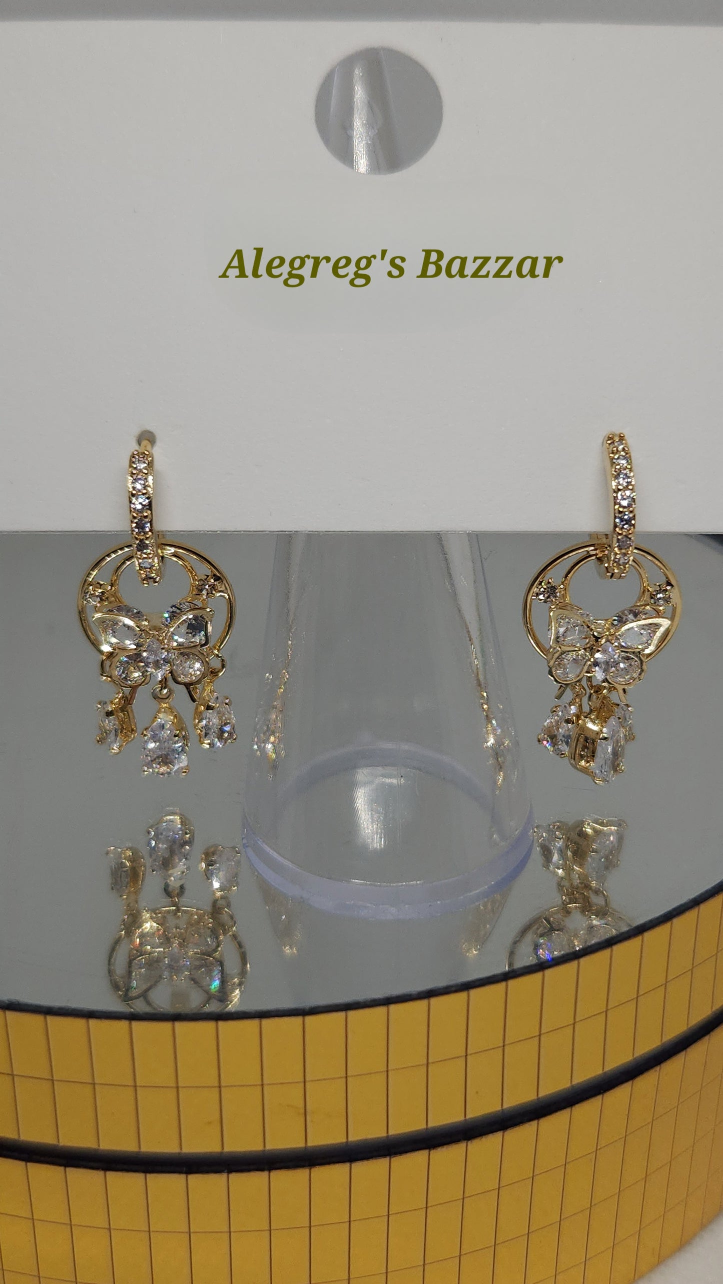 Aretes de Mariposa en zirconias