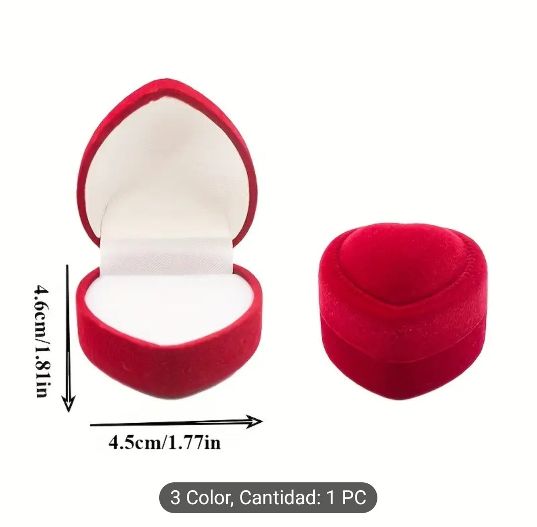 Caja de anillos vacía en forma de corazón para sorprender con la joya a su elección