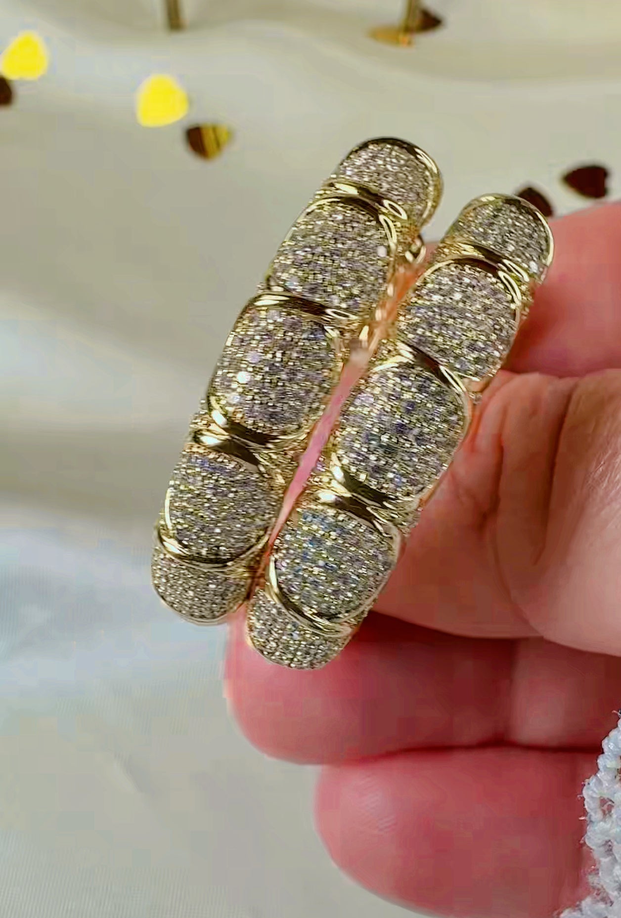 Argollas grandes, Chunky con zirconias blancas