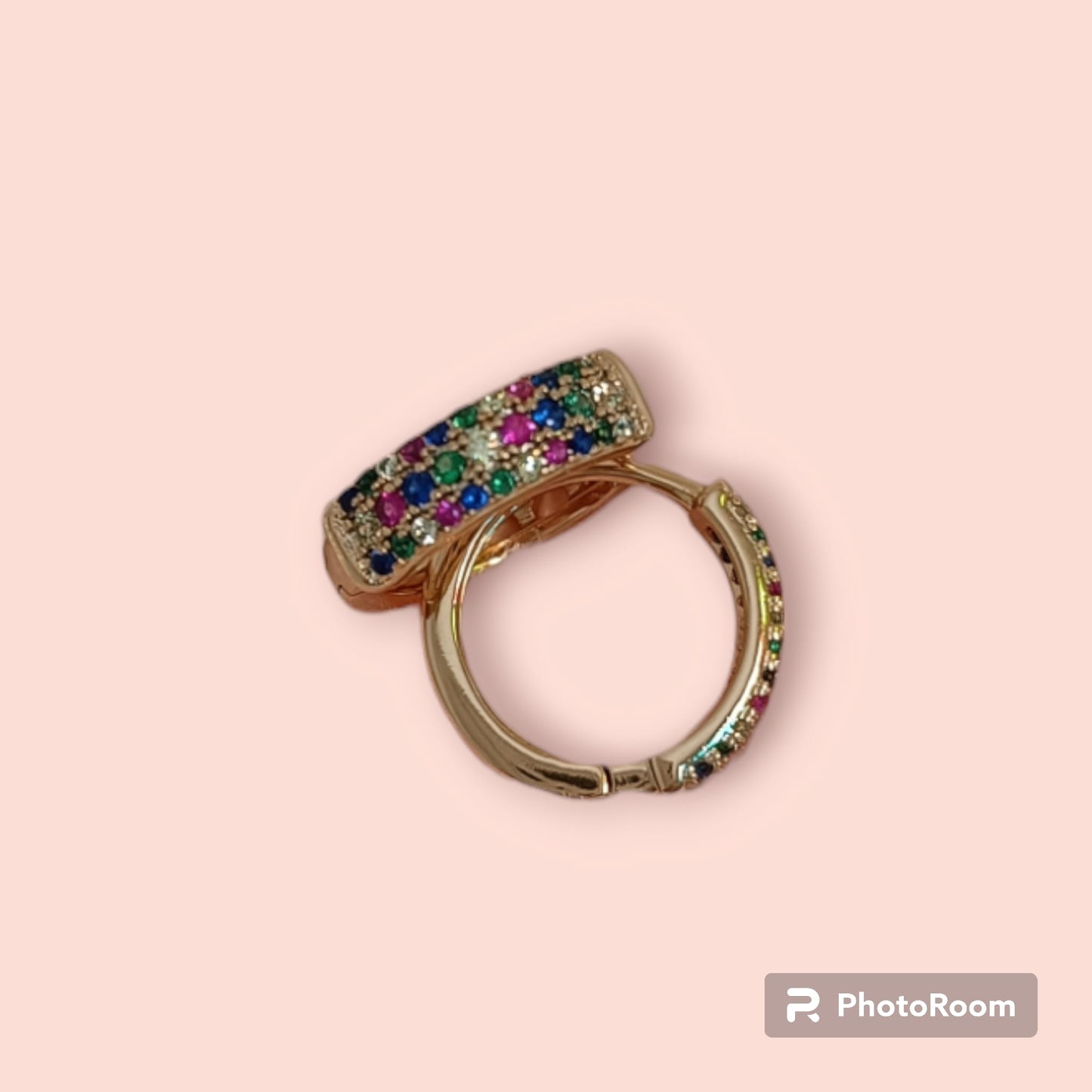 Argollas pequeñas con Zirconitas de colores