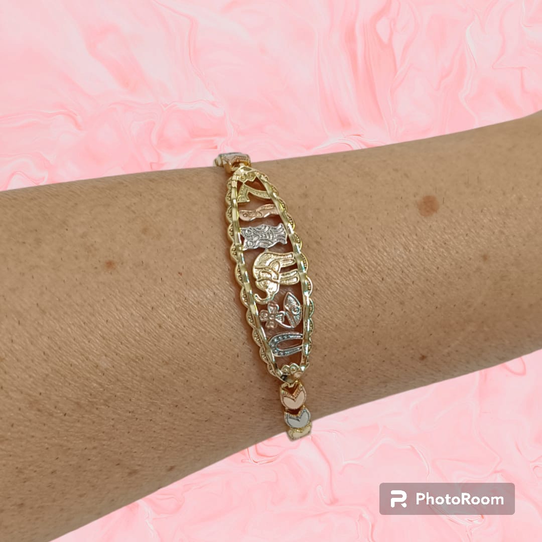 Pulsera de 7 potencias de tres oros