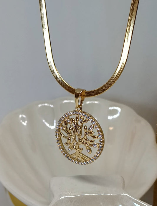 Cadena con colgante de árbol de la vida