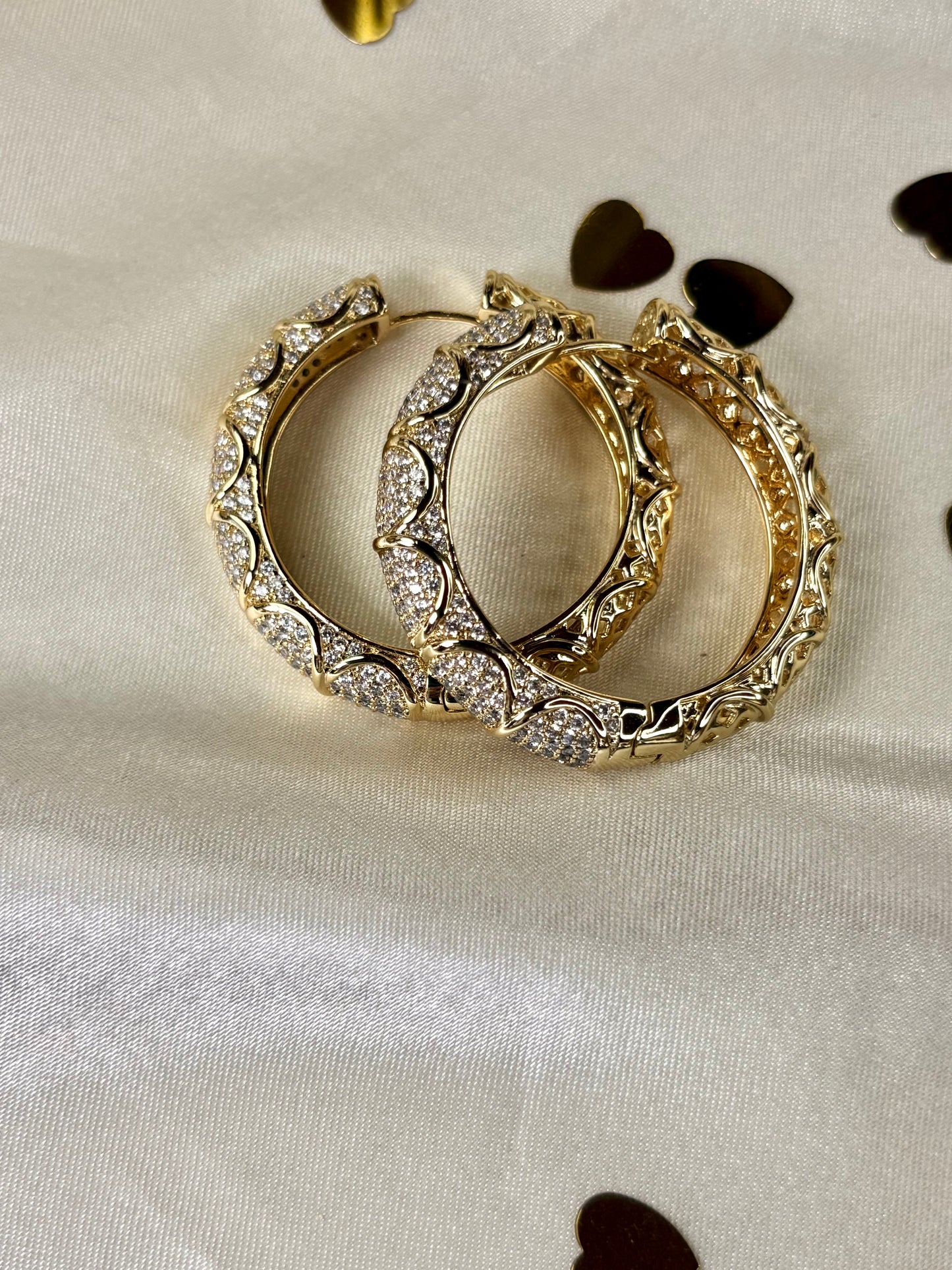 Argollas grandes, Chunky con zirconias blancas