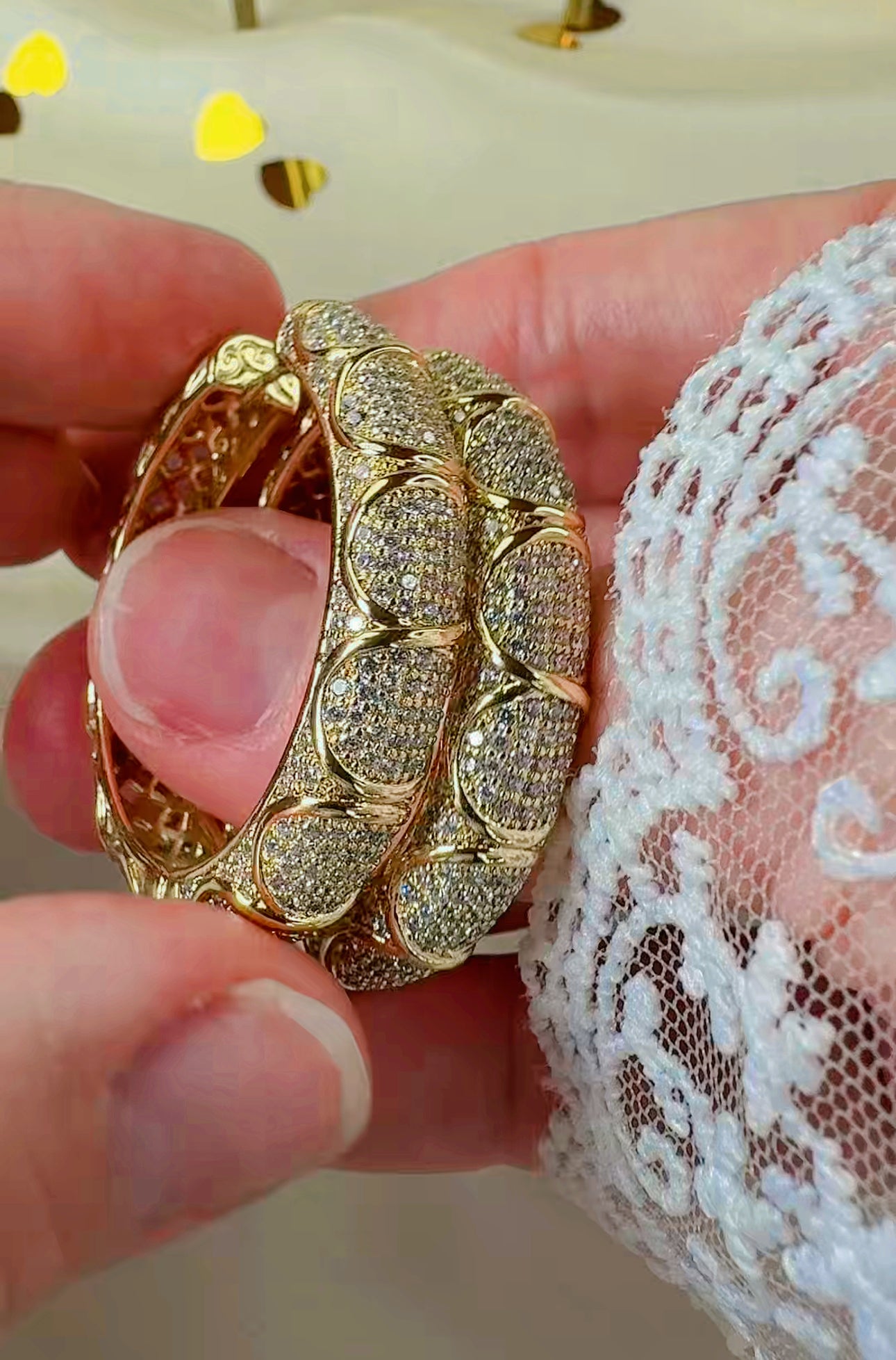 Argollas grandes, Chunky con zirconias blancas