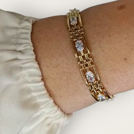 Pulseras tipo carti con zirconias clear