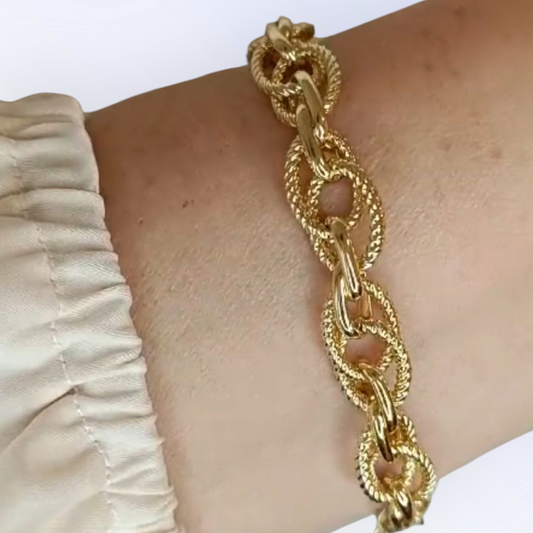 Pulseras trenzada con aros